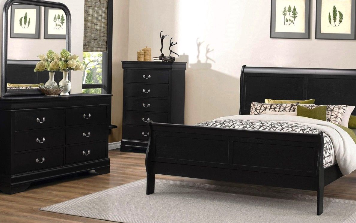 Queen Ebony Bedroom Set with dresser