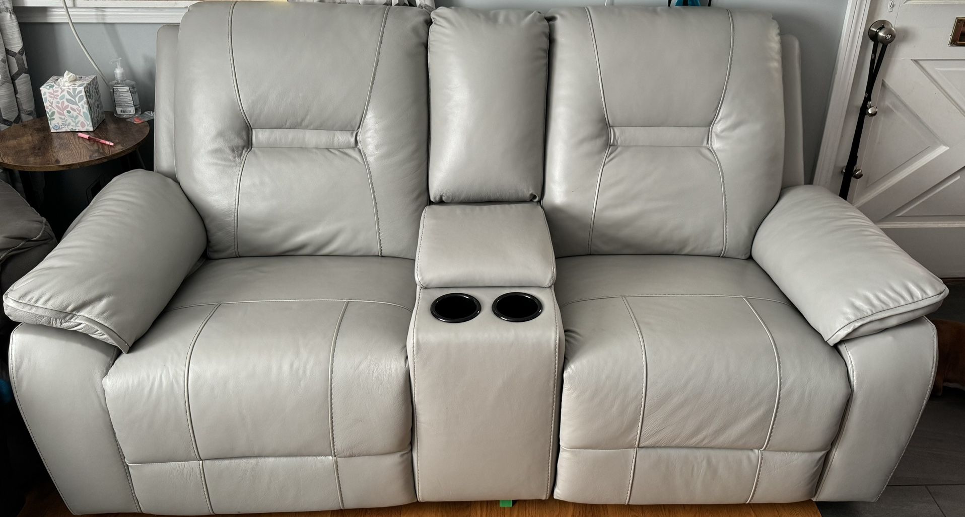 Gray Loveseat Recliners w/ Center Console