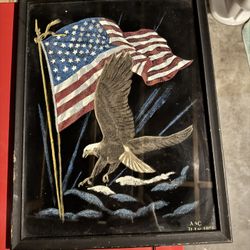 Vintage Velvet Bald Eagle 