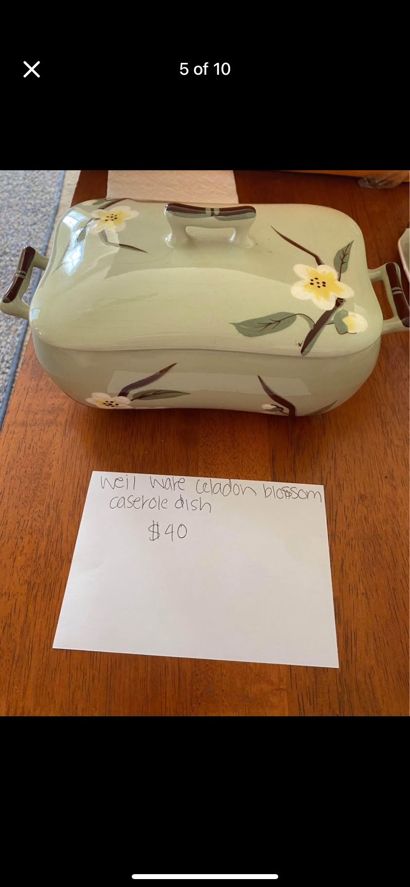 1940s green cherry blossom weil ware individual price or obo for all