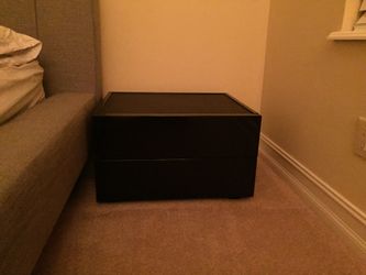 Black Lacquer 2 drawer nightstands