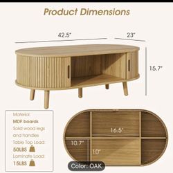 Oak Color -Unassembled Living Room Center Table