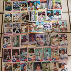 Vintage Dodgers Baseball Cards Featuring Oral Hershiser, Fernando Valenzuela & Steve Sax Rookie Cards.
