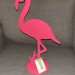 Metal flamingo decorative piece 