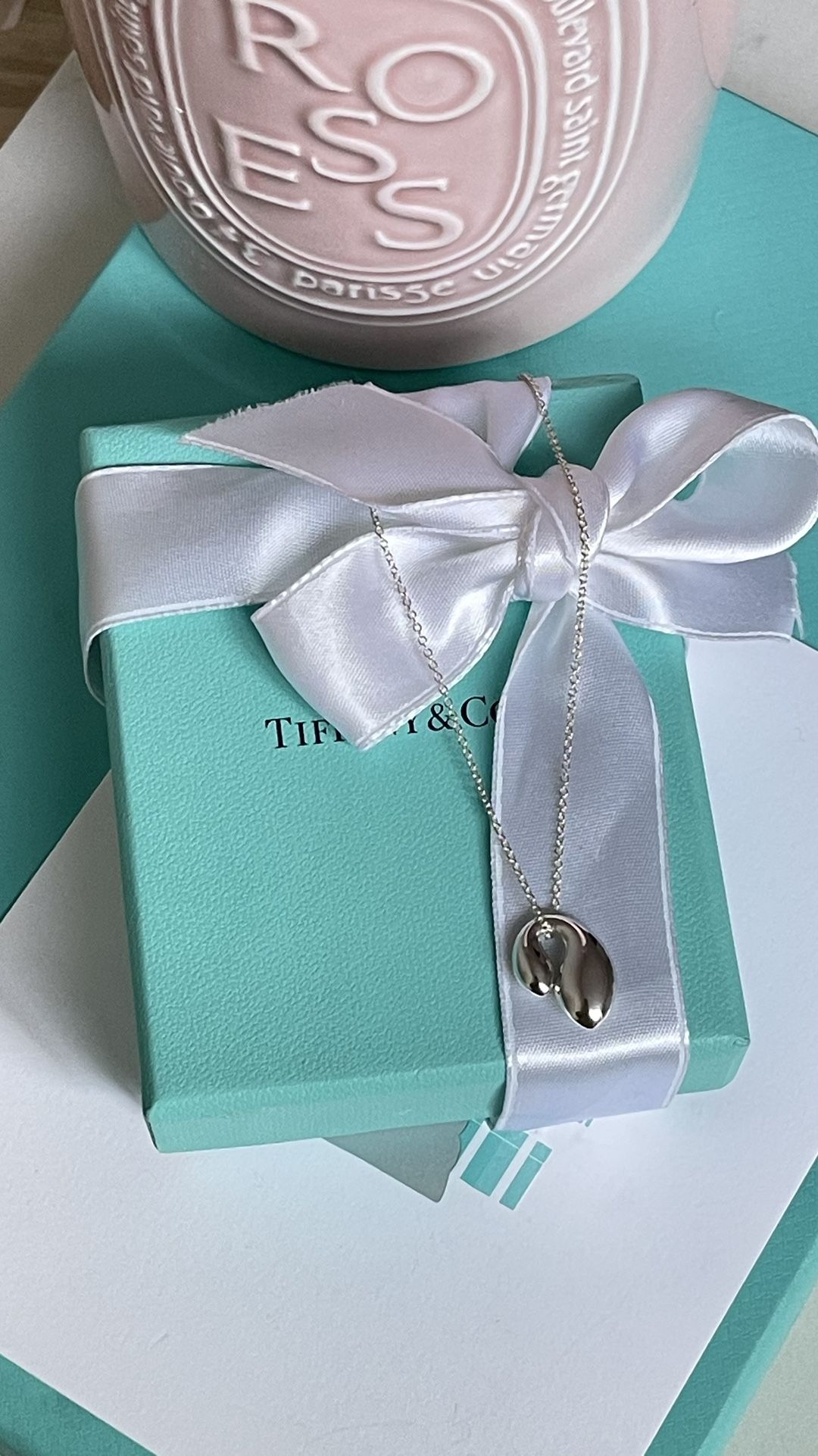 Tiffany & Co Elsa Peretti Double Teardrop Necklace Silver 18” NEW $450