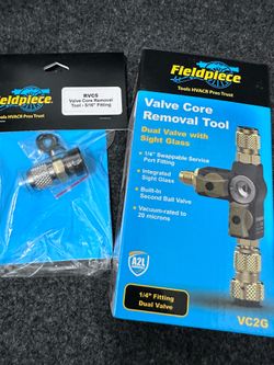 Fieldpiece core removal comes with the adapter 5/16”  and  1/4” Fitting
