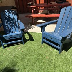 Set of 2 Blue Adirondack Chairs