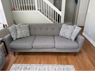 Bettie Gray 86” Mid-Century Modern Sofa – Excellent Condition – Matching Loveseat Available!