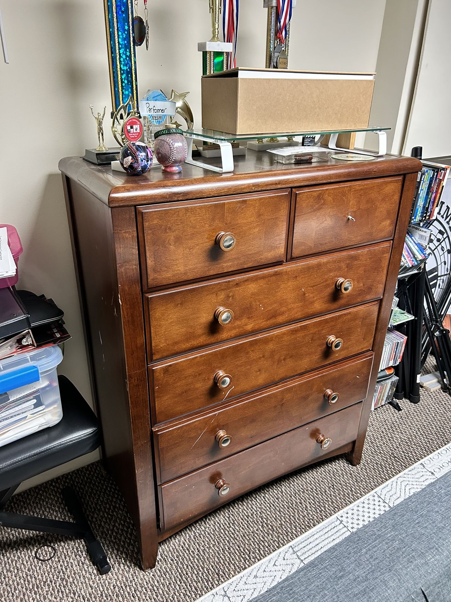 Dark Brown Wood Dresser