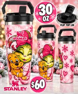 Pink Grinch Christmas 30 oz Tumbler