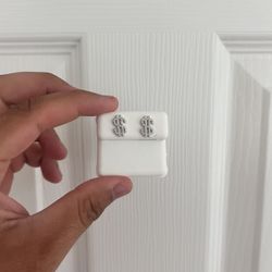 Moissanite Dollar Sign Earrings 