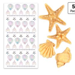 Teenitor 4 pinzas para el pelo de estrella de mar, accesorios para el pelo de sirena, pinzas para el cabello con gemas de la cara, accesorios de siren