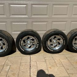 FOUR CENTERLINE SIX LUG ALUMINUM EAGLE WHEELS WITH GOODYEAR EAGLE GT TIRES