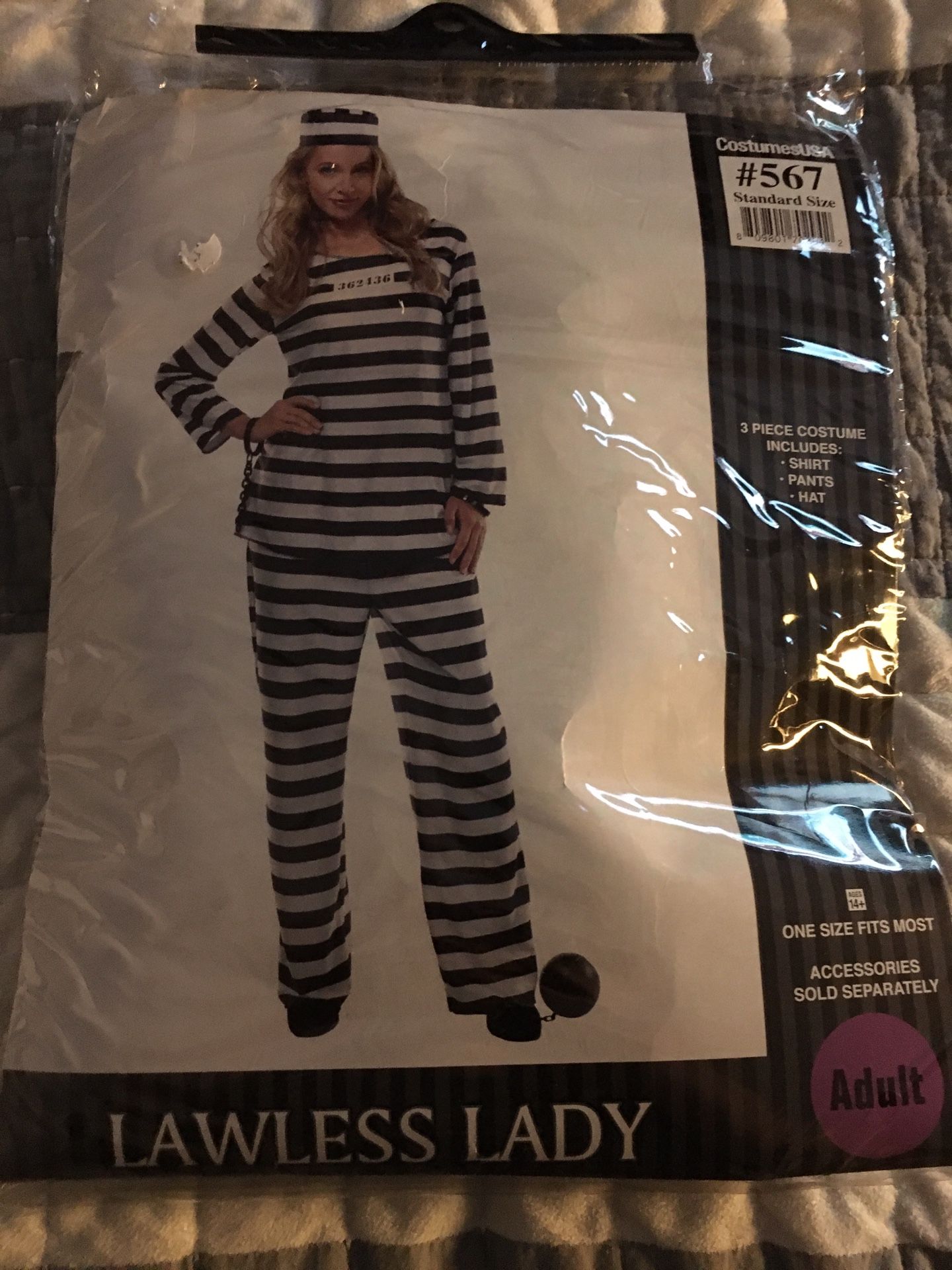 Halloween costume! jailbird costume! Brand New!