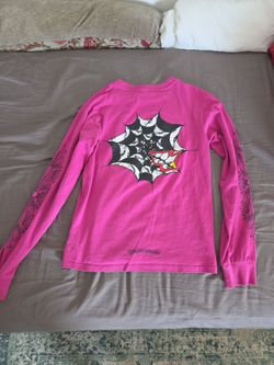 Chrome Hearts x Matty Boy Spider Web Long Sleeve T-Shirt Purple - Size small mens