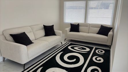 Modern Cream Sofa Set and loveseat