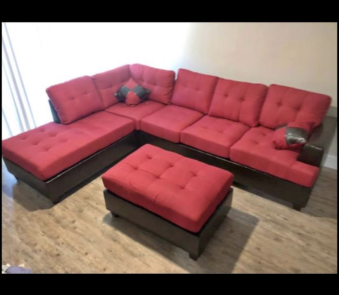 New Red Sectional Couch Only $50 Down Payment