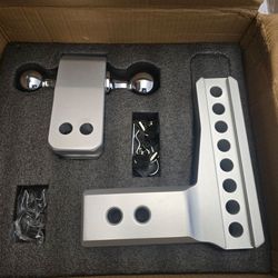 Adjustable Trailer Hitch – Aluminum Drop Hitch, Compatible with 2.5-Inch Receivers – Heavy-Duty Trailer Hitch with 6-Inch Drop/Rise for Trucks (18,000