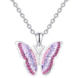 Crystal Collective Butterfly Pendant Necklace SILVER TONE PURPLE Valentines Day  You'll love your look whenever you wear this colorful crystal butterf