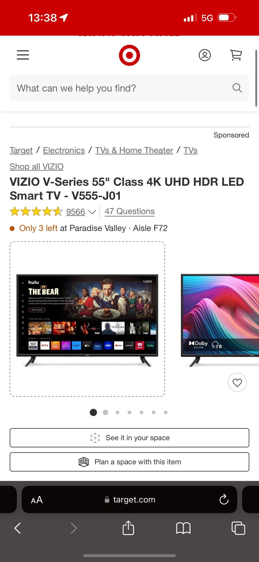 Vizio 55 inch TV 