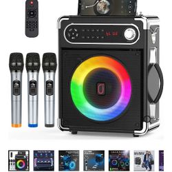 JYX S55 Karaoke Machine With 3 Wireless Microphones