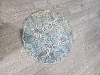 36" Round Multicolor Throw Rug