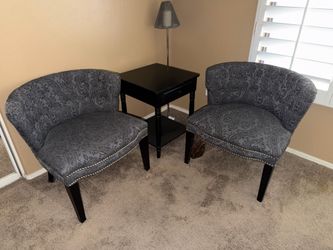 Grey/blue sitting chairs