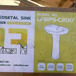 Los Flexi 20.08in W x 16.54in D 32.09in H. Pedestal Sink Combo White Ceramic Rectangular,
