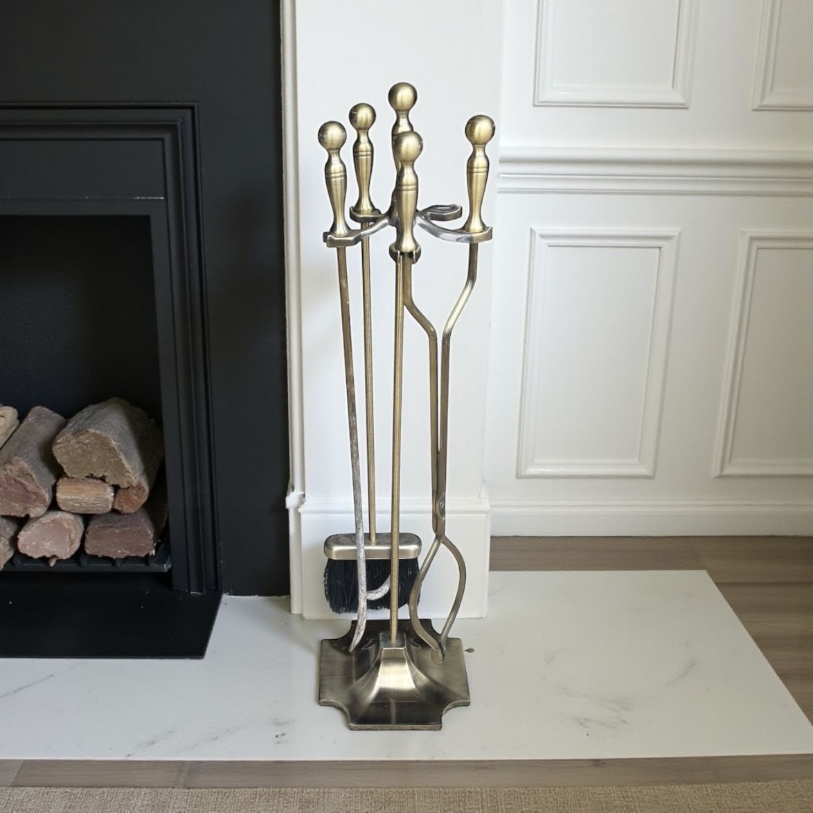 Fireplace Set 4 Piece Brushed Brass