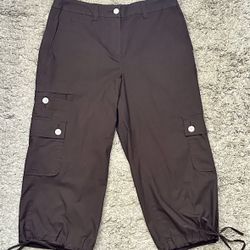 Talbots Women’s Size 8 Brown 7 Pocket Cargo Capri Pants Malaysia