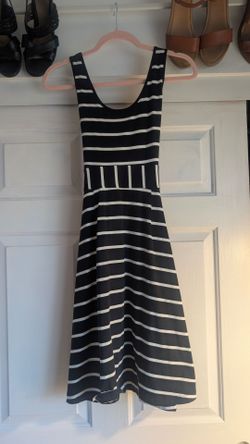 Black and white dress striped