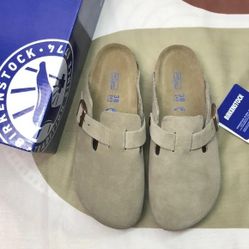 Brand NEW HOT Women's Taupe Suede Birkenstock Boston Shoes - Narrow Fit38