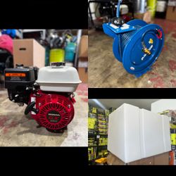 Honda GX 200 Pressure Washer / 100 gallon water tank / 50’ retractable pressure washer hose reel kit