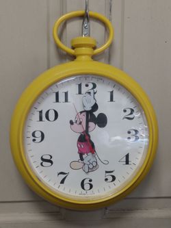 Antique Mickey Mouse pocket watch style clock