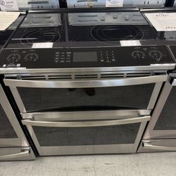 Slide In Double Oven Electric Range With One Year Warranty 
