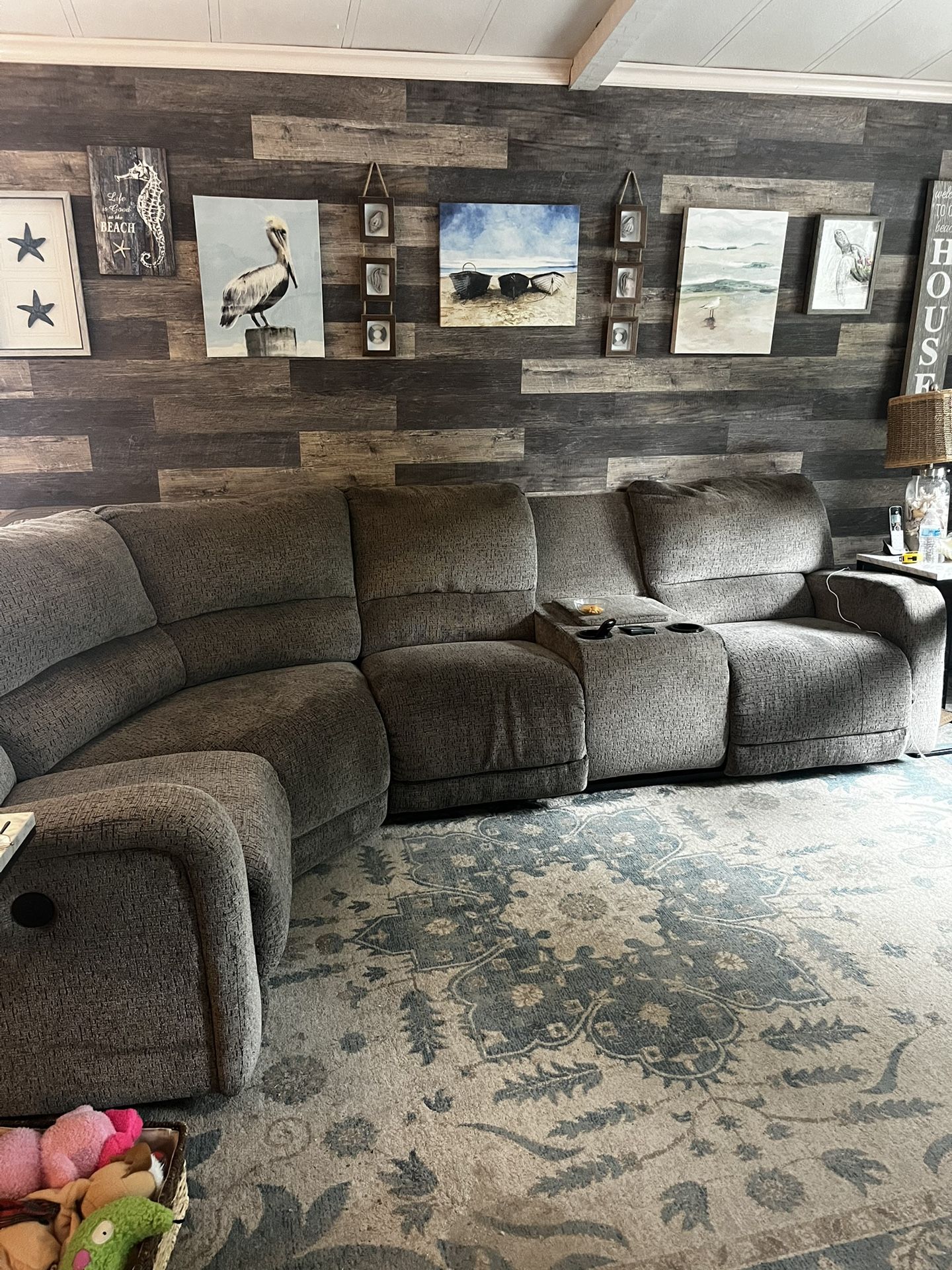 Gray sectional couch