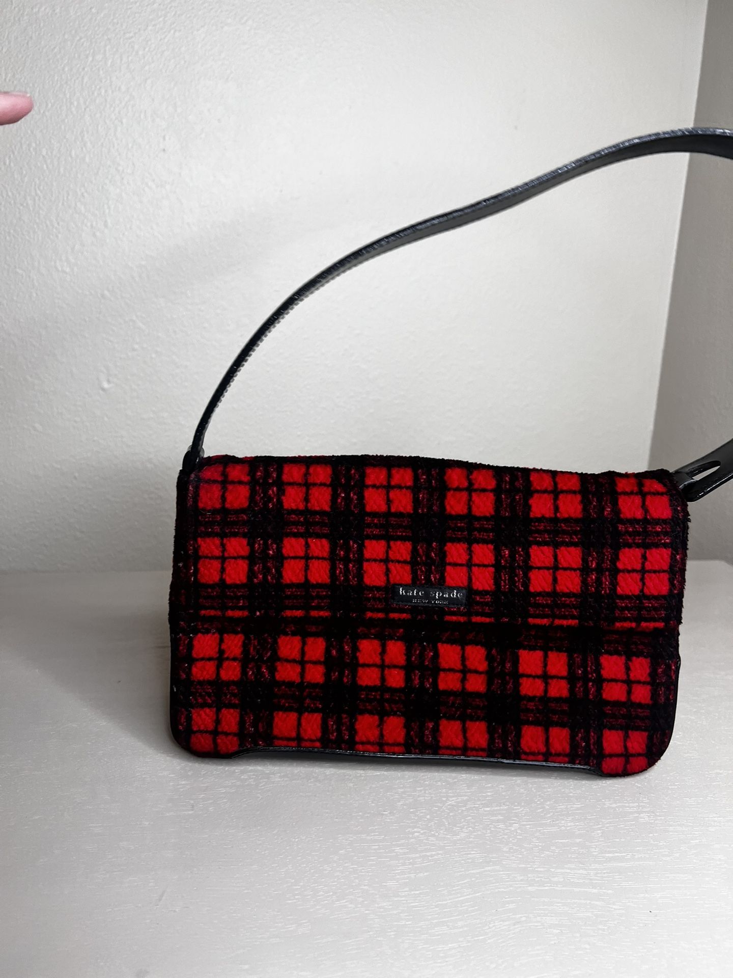 Kate Spade red and black buffalo plaid bag