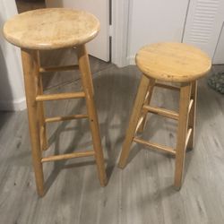 Two Wood  Bar Stools $15 For Both