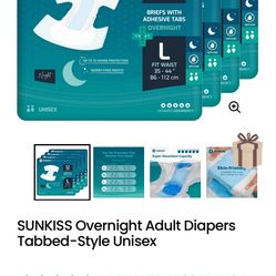 Sunkiss Adult Diapers 48 Ct Large