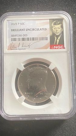 2025 P 50C Kennedy Half Dollar NGC Certified BU