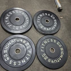 Signature Fitness 25lb & 10lb Virgin Rubber Bumper Plates (Pair Set) – 100% Virgin Rubber
