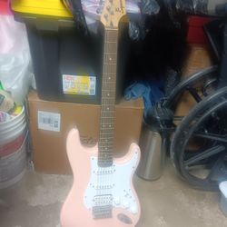 Pink For Women Squier Stratocaster By Fender Electric Guitar 