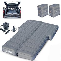 D-hive Unbeatable Durability SUV Air Mattress for Car Camping, Durable Extra Thick 300D Oxford Fabric, Quick Easy Set-Up w/Electric Pump, Bed Mattress