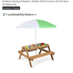 Toddler Picnic Table With Umbrella 