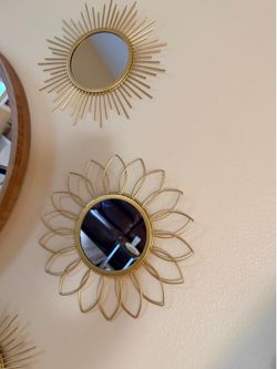 Gold sun wall decor