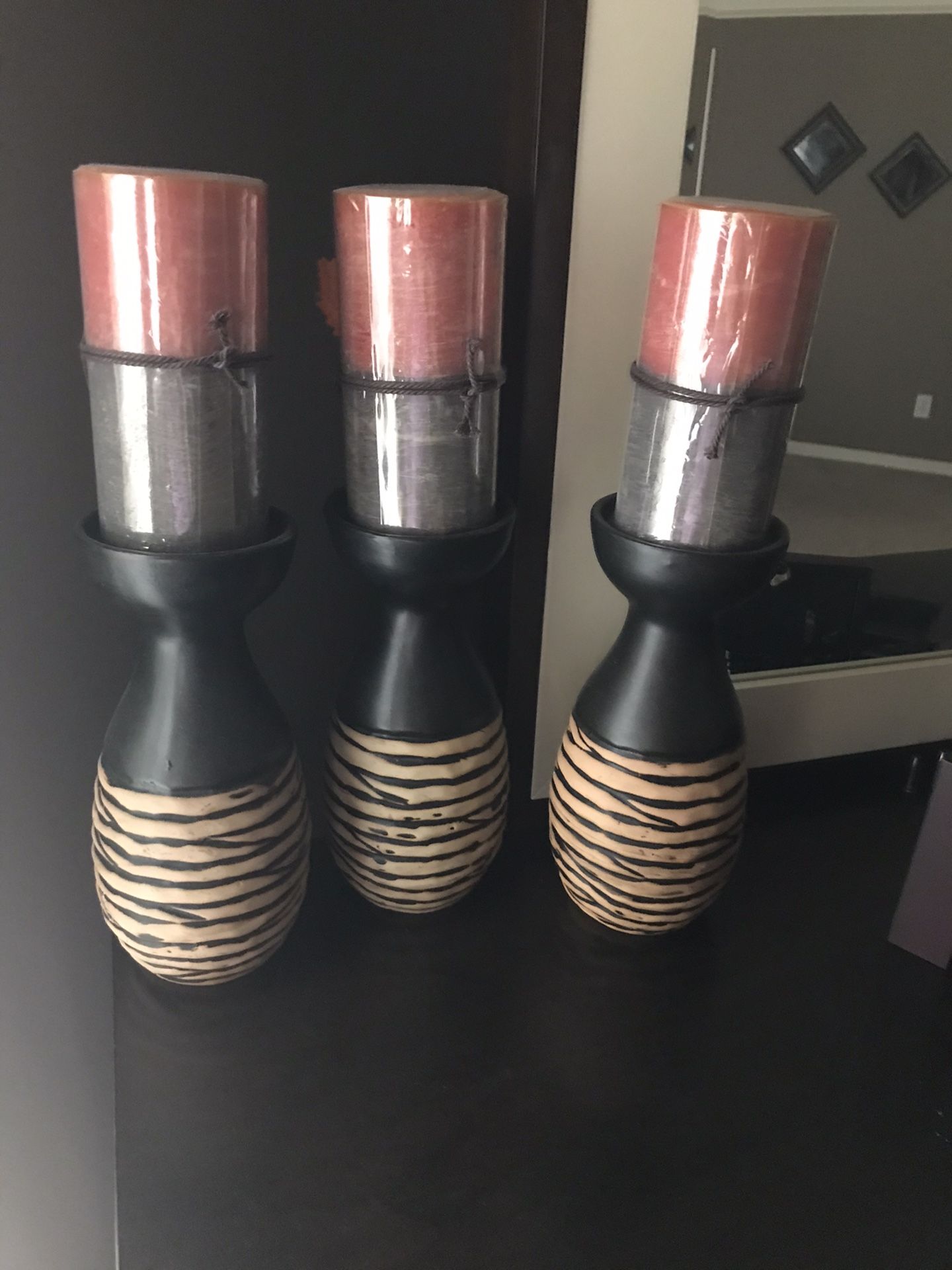 3 candle holders