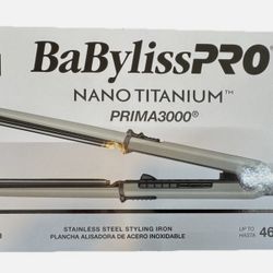 BaByliss Pro Nano Titanium Prima 3000 Stainless Steel Styling Iron 1.25 NEW!
