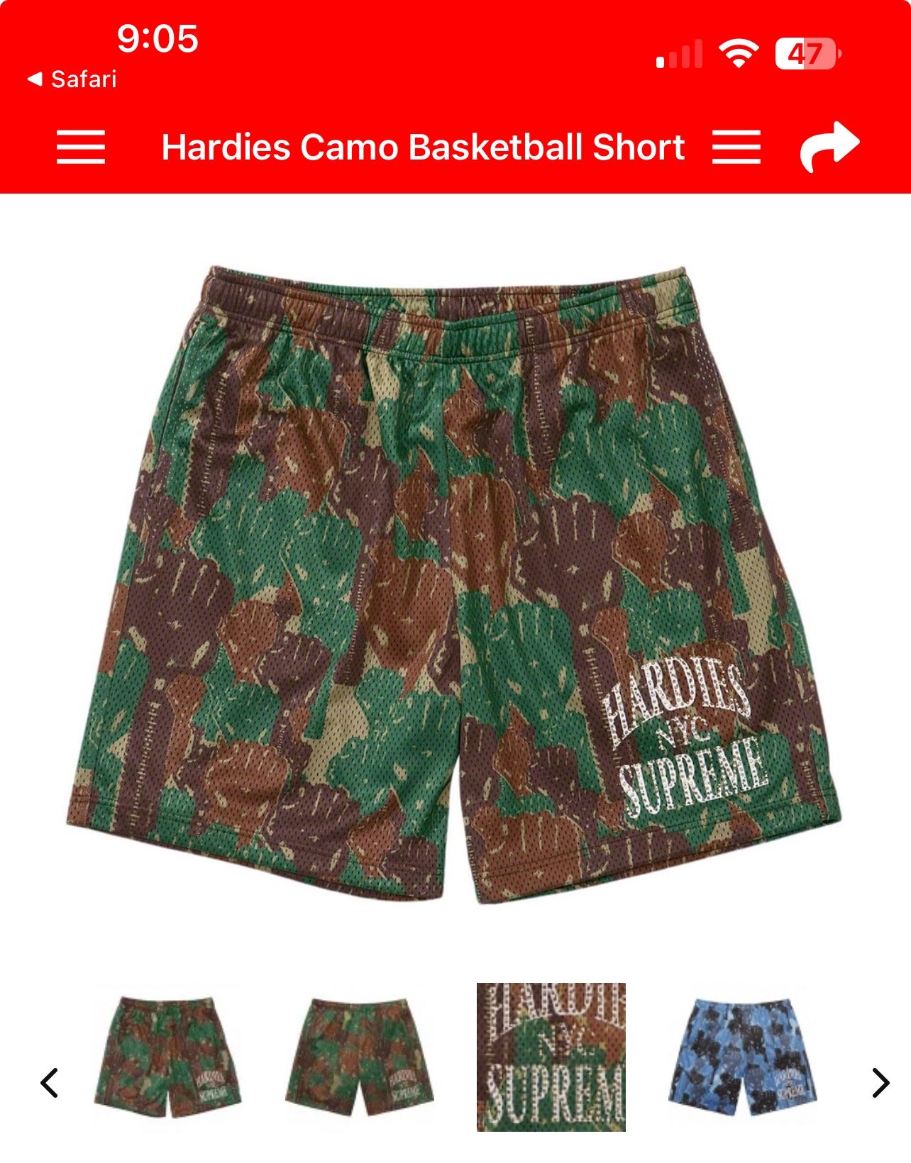 Supreme X Hardies Basketball Shorts Size Medium