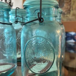 (6) Ideal Ball Glass jars No Damage 