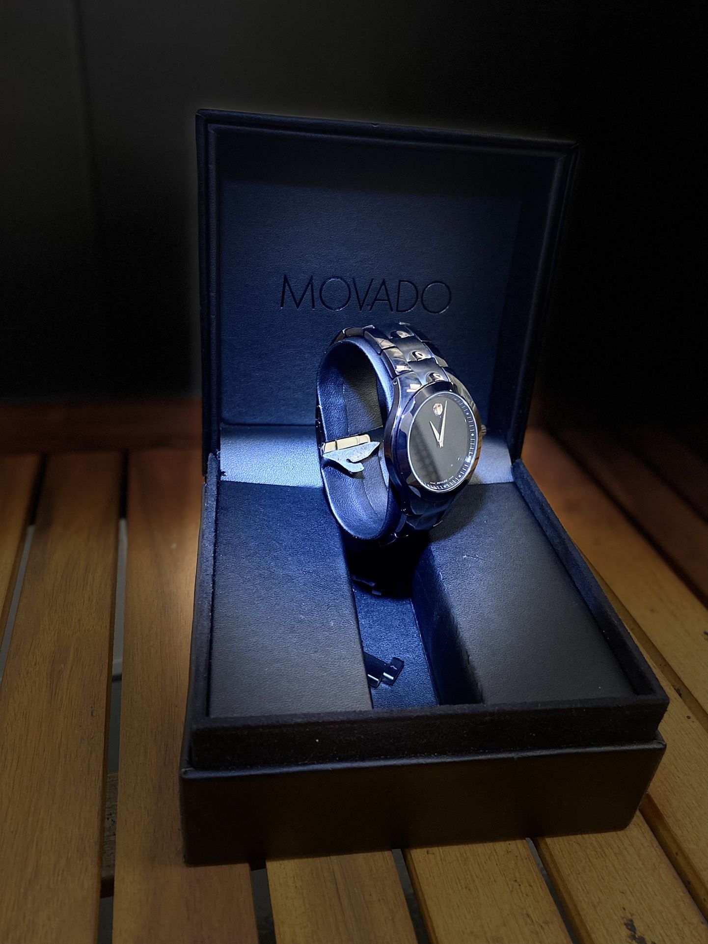 Movado Black Luno Sport 84 G11853.a Stainless Steel Water Resistant